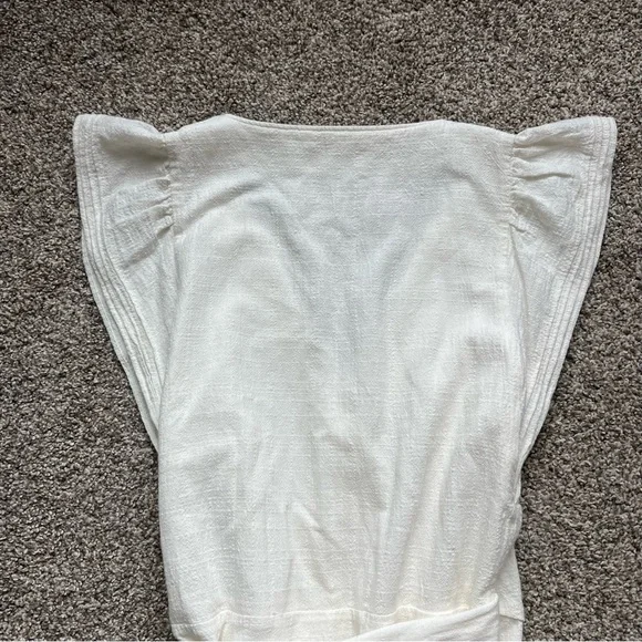 Madewell Ruffle-Sleeve Wrap Mini Dress in White, Size Small - Picture 8 of 10